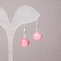Tourmaline (Synthetic) Earrings, Smooth Round Beads, 12mm+/- Diameter, 33mm+ Length