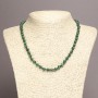 Necklace with Malachite (pressed), Smooth Ball, Diameter 6mm+/-, Length 45cm+