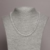 Necklace with Rock Crystal Stone, Smooth Ball, Diameter 6mm+/-, Length 45cm+