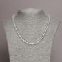 Necklace with Rock Crystal Stone, Smooth Ball, Diameter 6mm+/-, Length 45cm+