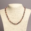 Necklace with Ocean Jasper, Smooth Ball, Diameter 6mm+/-, Length 45cm+
