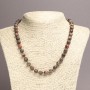 Necklace with Ocean Jasper, Smooth Ball, Diameter 8mm+/-, Length 45cm+