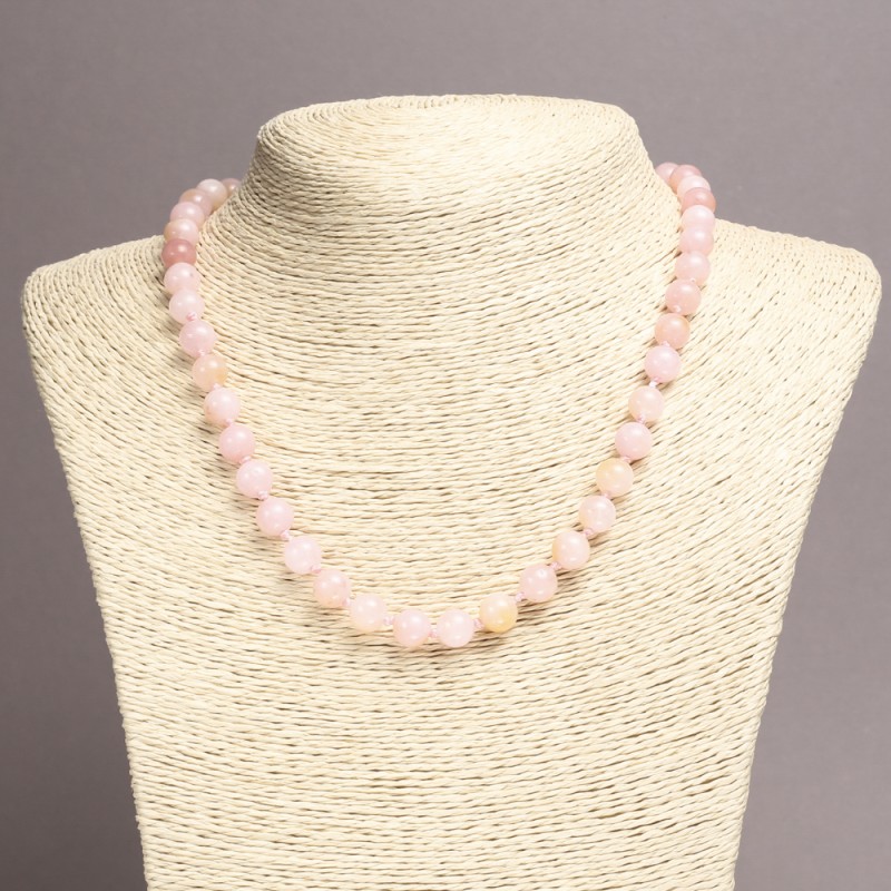 Necklace with Dyed Quartz, Smooth Ball, Diameter 8mm+/-, Length 45cm+