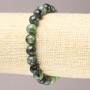 Bracelet on Elastic Band, Natural Zoisite Stone, Smooth Ball, Diameter 8(+/-)mm