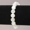 Stretch Bracelet with Natural Adularia Stone, Smooth Round Beads, 10mm+