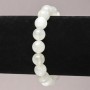 Stretch Bracelet with Natural Adularia Stone, Smooth Round Beads, 10mm+