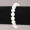 Stretch Bracelet with Natural Adularia Stone, Smooth Round Beads, 10mm+