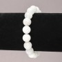Stretch Bracelet with Natural Adularia Stone, Smooth Round Beads, 10mm+