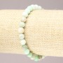 Elastic Bracelet with Natural Chrysoprase Stone, Smooth Round Beads, 6mm+