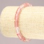 Elastic Bracelet with Natural Chalcedony Stone, Smooth Cylinder Beads, 10x6mm+