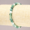 Stretch Bracelet with Green Agate Stone, Faceted Round Beads, 6mm+