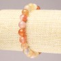 Orange Agate Smooth Bead Stretch Bracelet, 8.5mm+