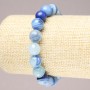 Light Blue Agate Faceted Bead Stretch Bracelet, 10mm+
