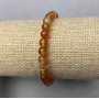 Carnelian Smooth Bead Stretch Bracelet, 6mm+/-
