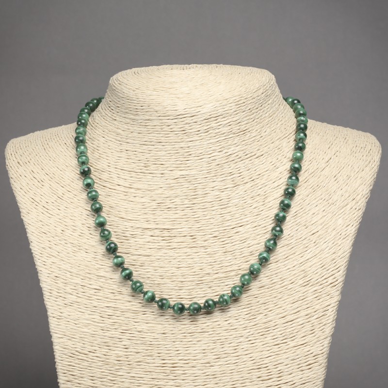 Malachite Smooth Bead Necklace, 6mm+/-, 45cm+