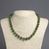 Natural Stone Necklace Canadian Jadeite Smooth Round Beads, Diameter 10mm+-, Length 45cm+