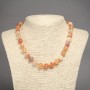Natural Stone Necklace Orange Agate Smooth Round Beads, Diameter 10.5mm+-, Length 45cm+