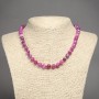 Raspberry Agate Necklace Smooth Round Beads, Diameter 8mm+-, Length 45cm+