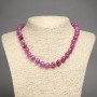 Raspberry Agate Necklace Smooth Round Beads, Diameter 10mm+-, Length 45cm+