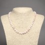 Natural Stone Necklace Pink Opal Smooth Round Beads, Diameter 6(+-)mm, Length 45cm+
