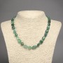 Natural Stone Necklace Green Agate Tumbled Beads, Diameter 8x12(+-)mm, Length 45cm+