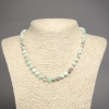Natural Stone Necklace Larimar Smooth Round Beads, Diameter 6mm+-, Length 45cm+