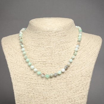 Natural Stone Necklace Larimar Smooth Round Beads, Diameter 6mm+-, Length 45cm+