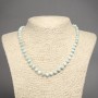 Natural Stone Necklace Larimar Smooth Round Beads, Diameter 6mm+-, Length 45cm+