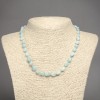 Natural Stone Necklace Larimar Tumbled Beads, Diameter 9x7mm+-, Length 45cm+