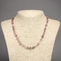 Necklace made of natural Strawberry Quartz, tumbled, diameter 8x6mm+/-, length 45cm+