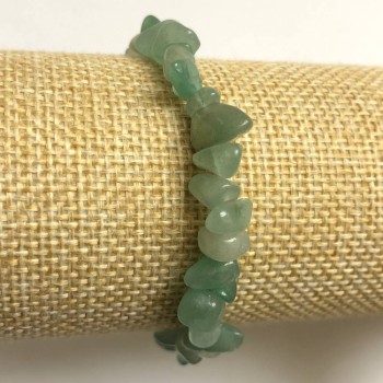 Elastic Bracelet with Jade Chips, diameter 8mm+