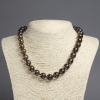 Necklace made of natural Smoky Quartz, smooth round beads, diameter 12mm+/-, length 45cm+