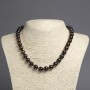 Necklace made of natural Smoky Quartz, smooth round beads, diameter 10mm+/-, length 45cm+