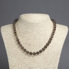 Necklace made of natural Smoky Quartz, smooth round beads, diameter 8mm+/-, length 45cm+