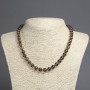Necklace made of natural Smoky Quartz, smooth round beads, diameter 8mm+/-, length 45cm+