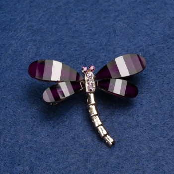Dragonfly Brooch Gold-Tone Metal 4x3.5cm+