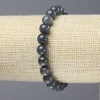 Stretch Bracelet Natural Labradorite Smooth Round Beads, Diameter 8(+-)mm