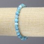 Stretch Bracelet Blue Agate Smooth Round Beads, Diameter 6mm+