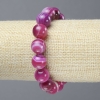 Stretch Bracelet Raspberry Agate Smooth Round Beads, Diameter 12mm+