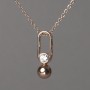 Xuping Chain 18K Gold Plated with White Rhinestone Pendant 23x7mm +/-, Thickness 1.6mm +/-, Length 45-50cm +