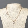 Xuping Chain 18K Gold Plated with White Rhinestone Pendants, Thickness 3.5mm +/-, Length 43-48cm +