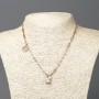 Xuping Chain 18K Gold Plated with White Rhinestone Pendants, Thickness 3.5mm +/-, Length 43-48cm +