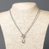 Xuping Rhodium Chain with Pendant (Clasp), Thickness 3 and 1.8mm +/-, Length 44cm +