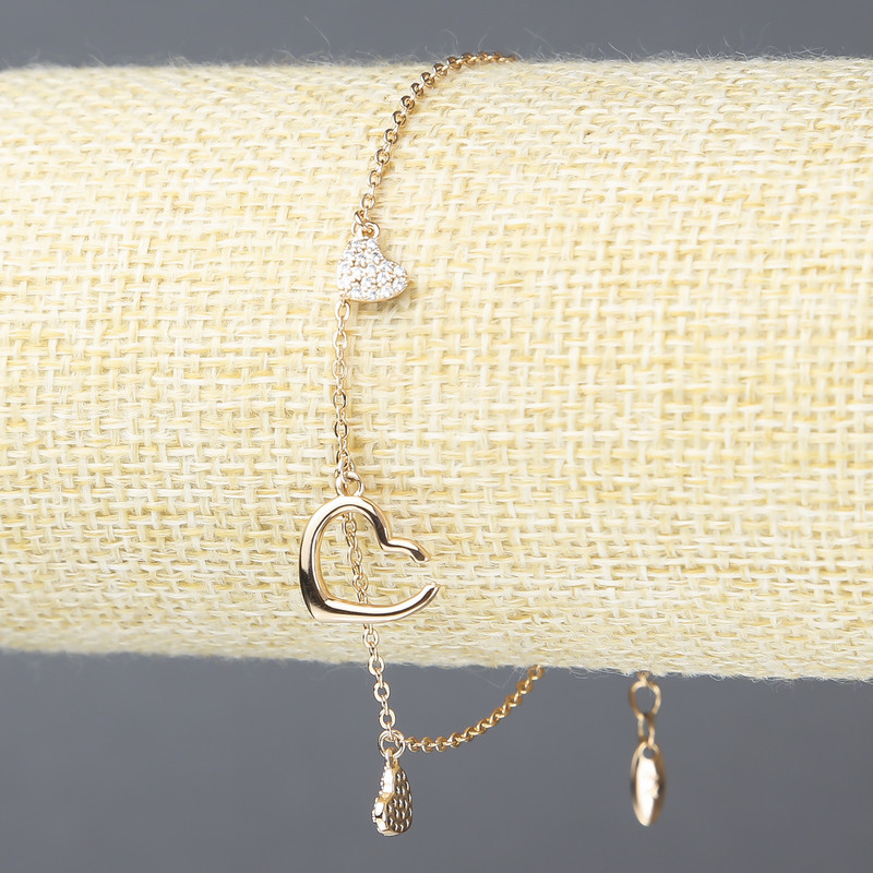 Xuping Bracelet, 18K Gold Plated with White Rhinestones, Thickness 1.5mm +/-, Length 18-20cm +