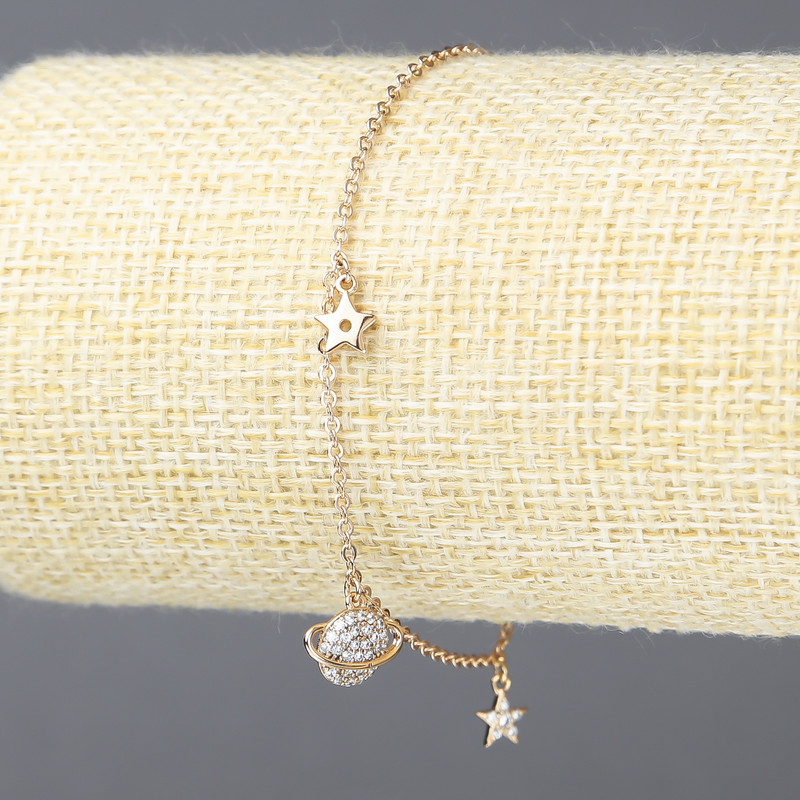 Xuping Bracelet 18K Gold Plated with White Rhinestones, Thickness 1.5mm +/-, Length 18-22cm +