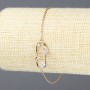 Xuping Bracelet, 18K Gold Plated with White Rhinestones, Thickness 1.5mm +/-, Length 17-20cm +