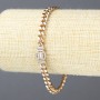 Xuping Bracelet 18K Gold Plated with White Rhinestones, Thickness 5.5mm +/-, Length 18-19cm +