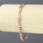 Xuping Bracelet, 18K Gold Plating with White Rhinestones, Thickness 5.5mm +/-, Length 17-19cm+