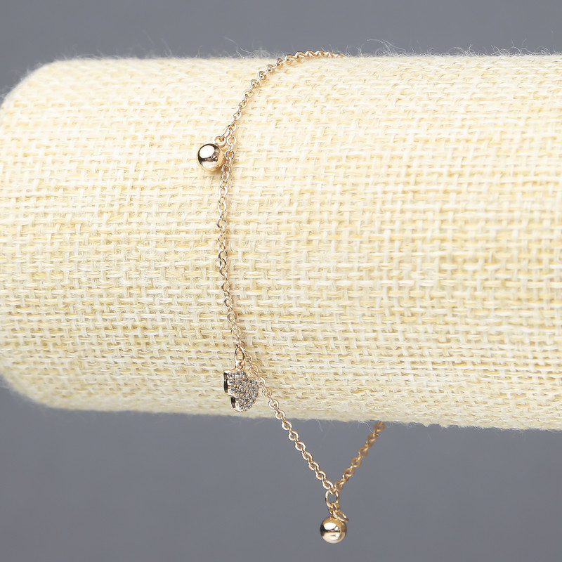 Xuping Bracelet, 18K Gold Plating with White Rhinestones, Thickness 1.5mm +/-, Length 18-21cm+