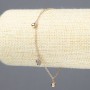 Xuping Bracelet, 18K Gold Plating with White Rhinestones, Thickness 1.5mm +/-, Length 18-21cm+